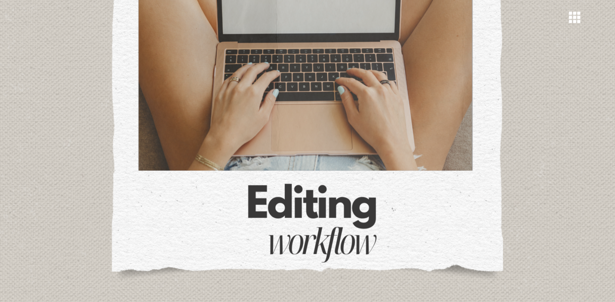 woman editing on her laptop computer in her lap