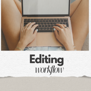 woman editing on her laptop computer in her lap