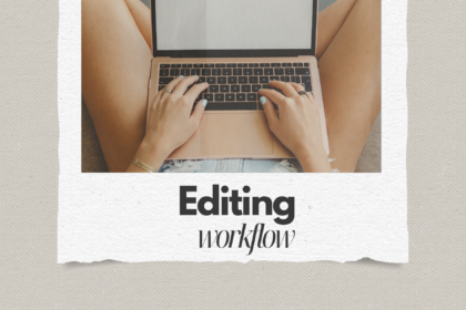 woman editing on her laptop computer in her lap