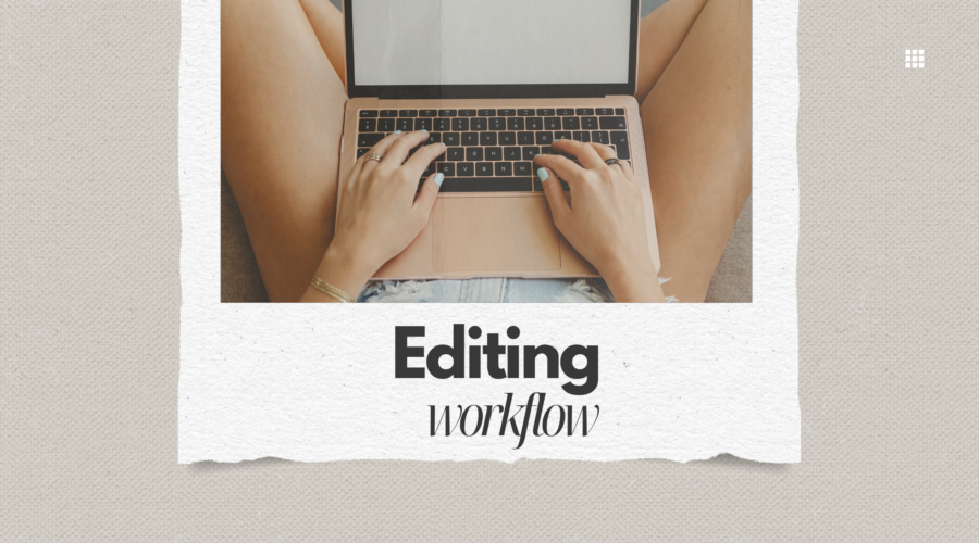woman editing on her laptop computer in her lap